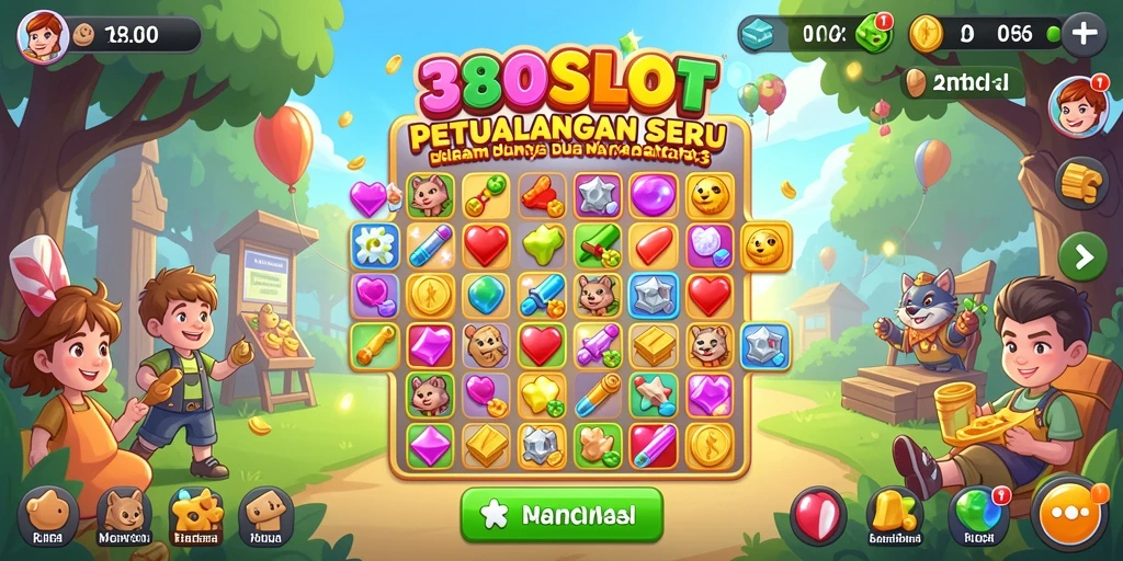 Tampilan permainan 380SLOT saat menyelesaikan level Match-3.