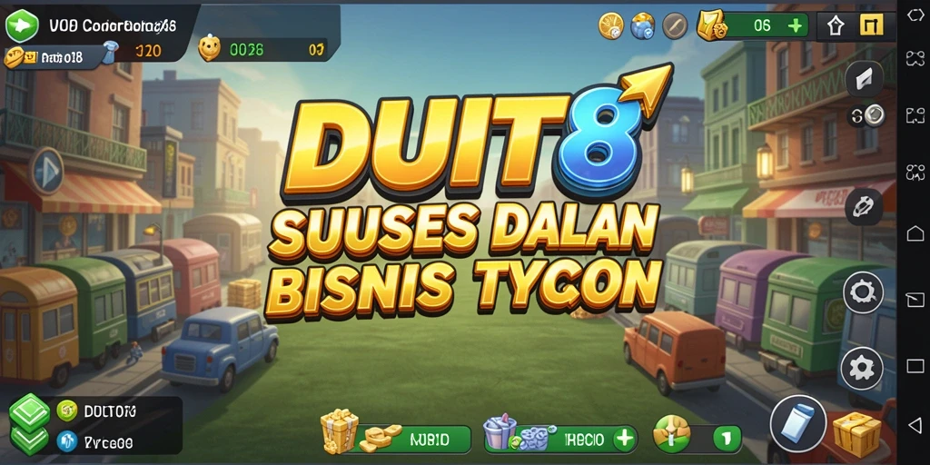 Tampilan gameplay <strong>DUIT8</strong> yang seru dan dinamis dalam membangun kerajaan bisnis.
