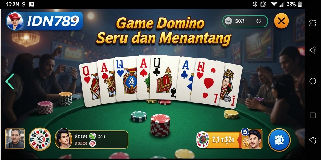 Tampilan permainan menarik di IDN789 dengan suasana Domino.
