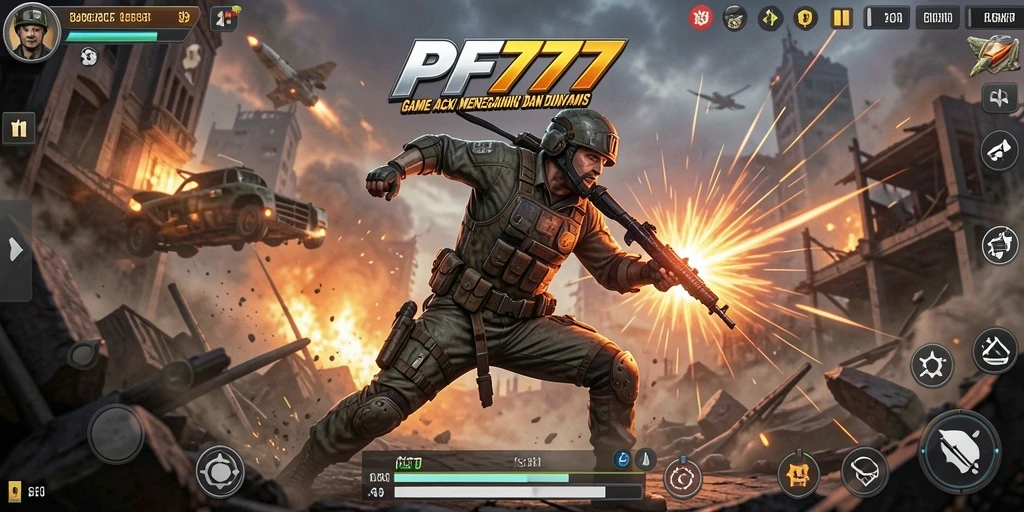 Screenshot gameplay PF777 menampilkan aksi yang intens dan grafis menakjubkan.