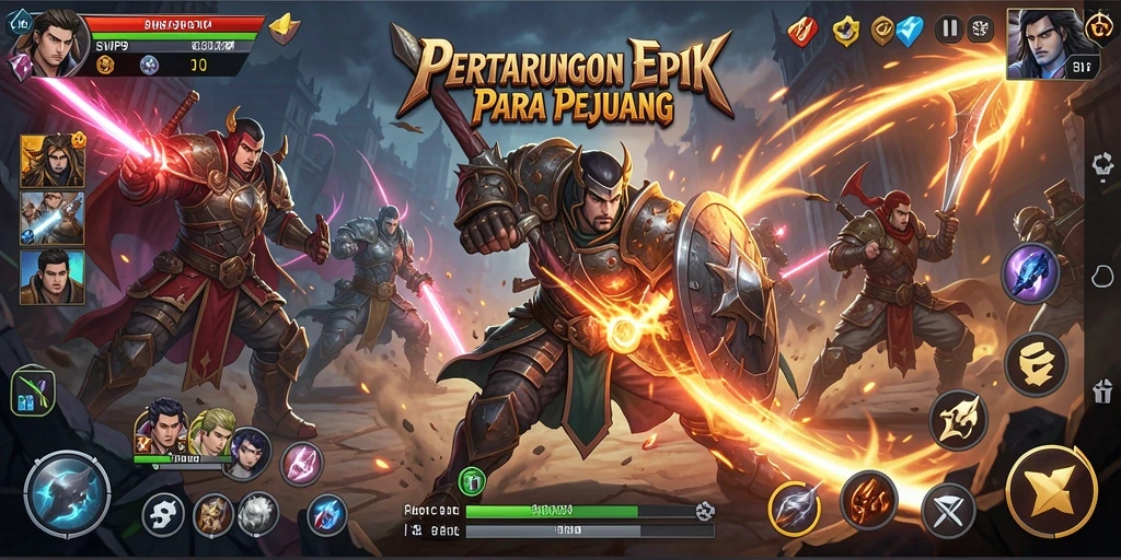 Tampilan pertarungan epik dalam gameplay SVIP9 dengan grafis yang menawan.